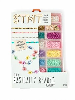 STMT Basically Beaded DIY Jewelry Making Kit 15 Premium Pieces Beads & Bracelet